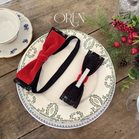[予約] Ribbon hair pin / OREN by Hibyebebe