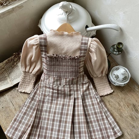[即納] Roa pleated One-piece / MON PETIT BEBE(BeigeS のみ)