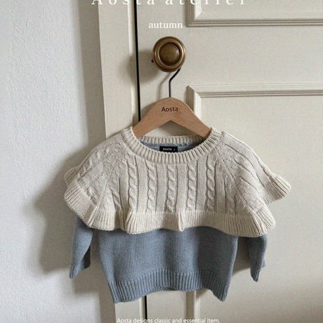 [即納] knit cape-T/Aosta (black M_のみ)