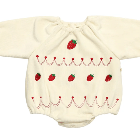 [即納]  Strawberry cake rompers