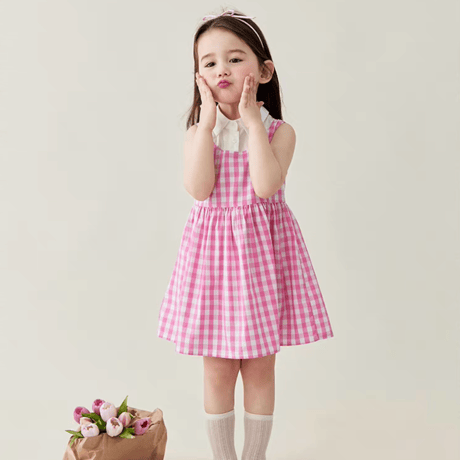 [予約] Picnic Pink Gingham Dress