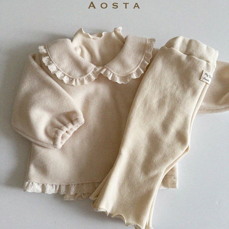 [即納] winter frill blouse  / Aosta  (ivory M_ size のみ)