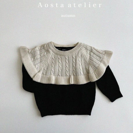 [即納] knit cape-T/Aosta (black M_のみ)