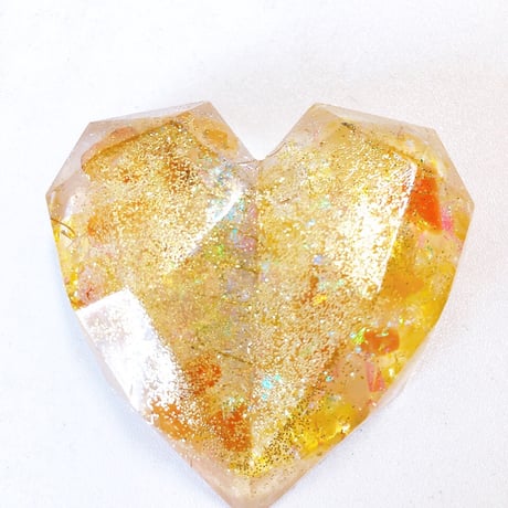 癒しのオルゴナイト❤️ブロンズルチルクオーツ ＋シトリンのハート型