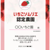 いちごソムリエ認定証（農園/青果店）