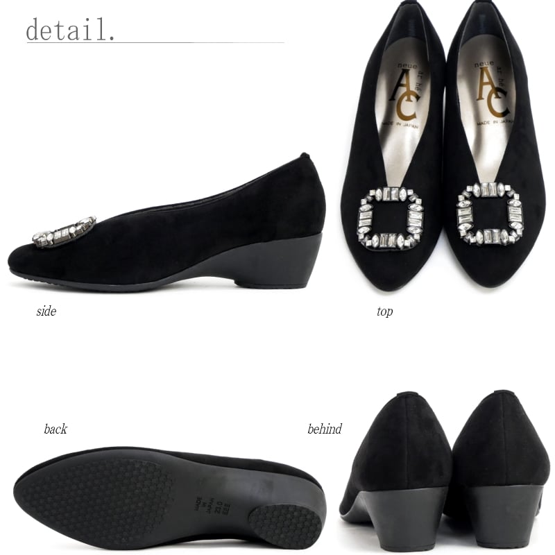 2024年秋冬新作】AC パンプス Vカット 日本製 バックル アーモンドトゥ