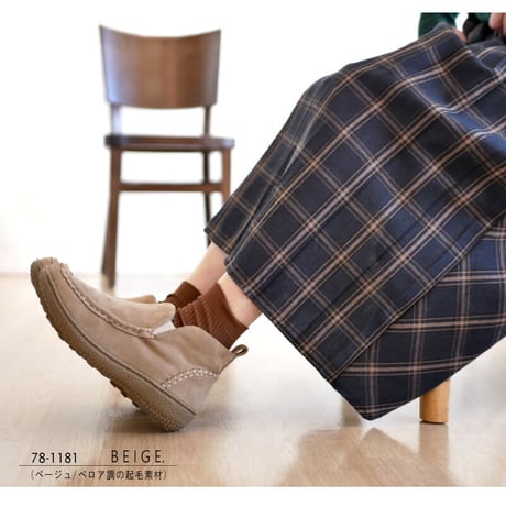 【2025年秋冬/再入荷】North Date アンクルブーツ サイドゴア スリッポン モカシン ボア 撥水加工 3e 3e