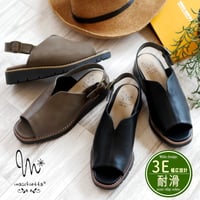【2026年春夏/再入荷】maschietta ストラップサンダル オープントゥ フラット Vカット 耐滑 軽量 お仕事 3e