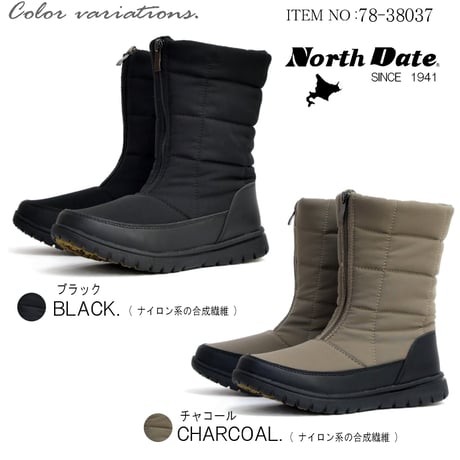 【2026年冬/再入荷】NORTH DATE 防寒ブーツ スノー ミドル丈 ノースデート 裏起毛 軽量 撥水加工 スパイクON/OFF付き