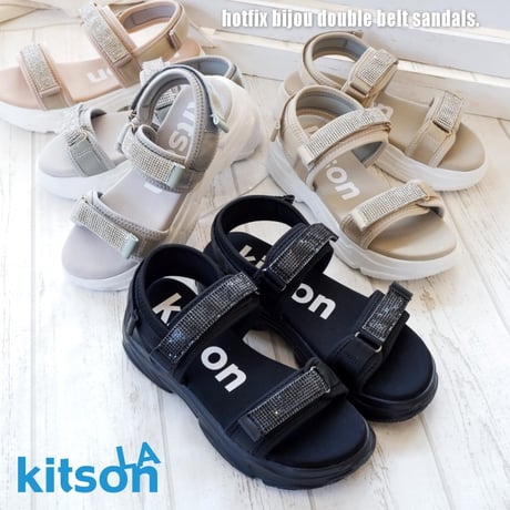 【2026年春夏/再入荷】kitson キットソン スポーツサンダル バックベルト ビジュー厚底 軽量3e