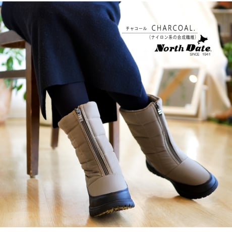 【2026年冬/再入荷】NORTH DATE 防寒ブーツ スノー ミドル丈 ノースデート 裏起毛 軽量 撥水加工 スパイクON/OFF付き