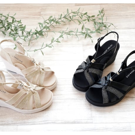 【2026年春夏新作】バックストラップ サンダル レディース 軽い 3E ウエッジソール リフレッシュ ウォーク