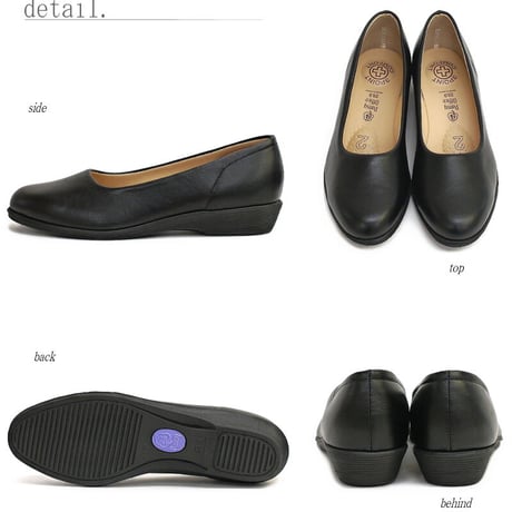 【2025年/再入荷】Pansy パンジー フラットシューズ レディース 軽い 歩きやすい 日本製 黒 ラウンドトゥ オフィス
