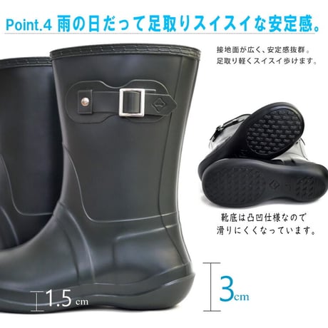 【2025年/再入荷】RegettaCanoe リゲッタ レインブーツ フラット ミドル丈 防水 耐水 撥水 3e
