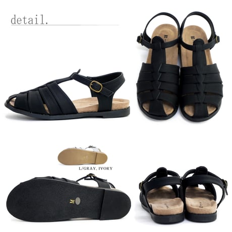 【2026年春夏/再入荷】PennyLane グルカサンダル フラット オープントゥ 編み込み 3e ストラップサンダル
