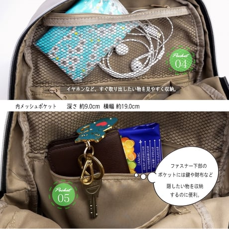 リュック 撥水加工 軽量 多収納 機能的 6ポケット マザーズバッグ 通勤 通学