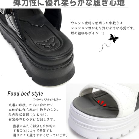 BOUQET スポーツサンダル プラットフォーム ミュール つっかけ 3e 軽量