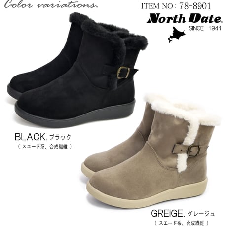 【2026年冬/再入荷】North Date ショートブーツ 歩きやすい 軽い 6Eワイド あったかブーツ 外反母趾