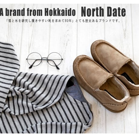 【2025年秋冬/再入荷】North Date アンクルブーツ サイドゴア スリッポン モカシン ボア 撥水加工 3e 3e