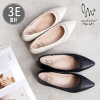 maschietta マスチェッタ ポインテッドトゥ カッター編み込み ローヒール 軽量 防滑 3e