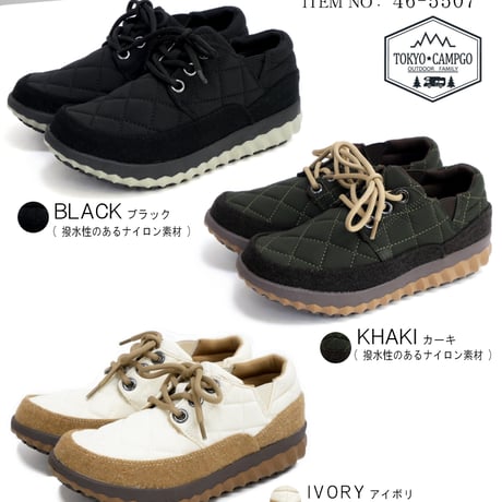 【2026年春/再入荷】TOKYO★CAMPGO レースアップシューズ ナイロン 撥水 防水 フラット 防滑 屈曲