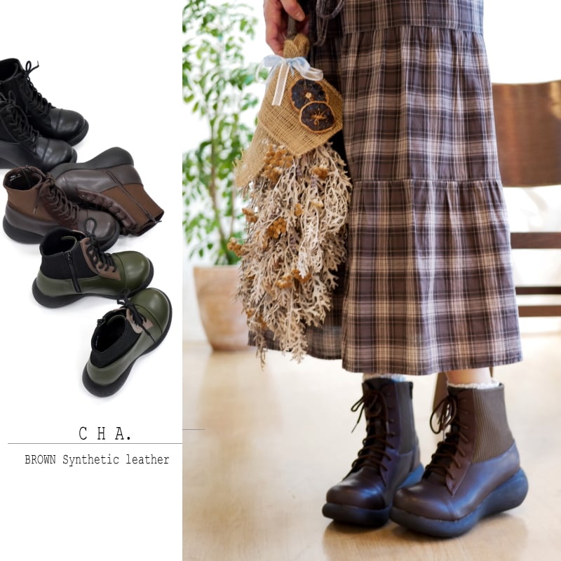 2025年秋冬/再入荷】Nuts world レースアップブーツ ショート丈 厚底