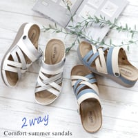 【2026年春夏/再入荷】RELAXIS サンダル 2way バックベルト ウエッジ コンフォート 軽い 屈曲 お洒落