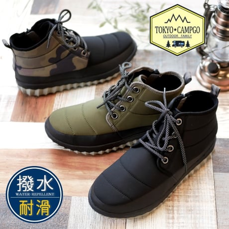 TOKYO CAMPGO ショートブーツ 黒アウトドア TOKYO☆CAMPGO トーキョーキャンプゴー 防水 サイドゴア