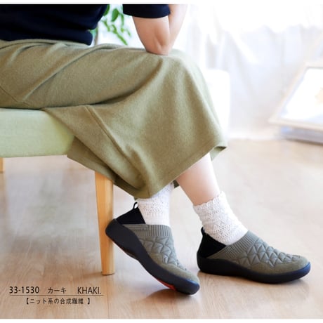 【2026年秋冬/再入荷】Pansyスリッポンシューズ 靴 ストレッチニット かかとが踏める 幅広 4E 外反母趾