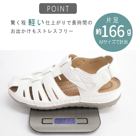 【2026年春夏新作】グルカサンダル レディース バックストラップ 面ファスナー ベルクロ 幅広 3E
