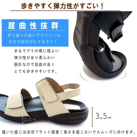 【2026年春夏/新色入荷】リゲッタ サンダル 日本製 フラット 面ファスナー バックベルト 3e