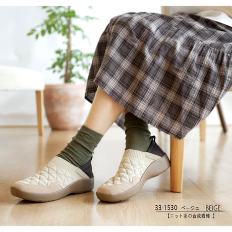 【2026年秋冬/再入荷】Pansyスリッポンシューズ 靴 ストレッチニット かかとが踏める 幅広 4E 外反母趾