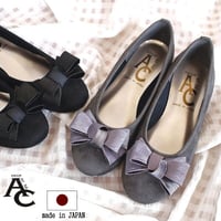 【2026年秋冬/再入荷】AC バレエシューズ   日本製 リボン フラットシューズ ラウンドトゥ 歩きやすい