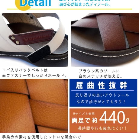 【2026年/再入荷】Re:getA リゲッタ カヌー サンダル レディース 日本製 バックベルト 手染め 編み込み
