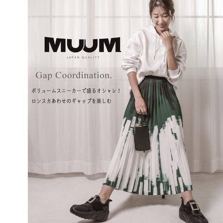 【2025年秋冬/再入荷】MUUM ミドルカットスニーカー 厚底 フラットソール ラウンドトゥ 3e