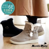 【2026年冬/再入荷】North Date ショートブーツ 歩きやすい 軽い 6Eワイド あったかブーツ 外反母趾