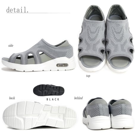 【2026年春夏/再入荷】PARTAM スポーツサンダル 靴 軽量 エアソール 3e ストレッチニット 3e