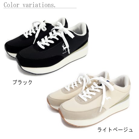 【軽くて履きやすい/厚底4.0cm】Nordic Lightミドルカットスニーカー 厚底 チャンキー フラット 紐 軽量北欧 3e