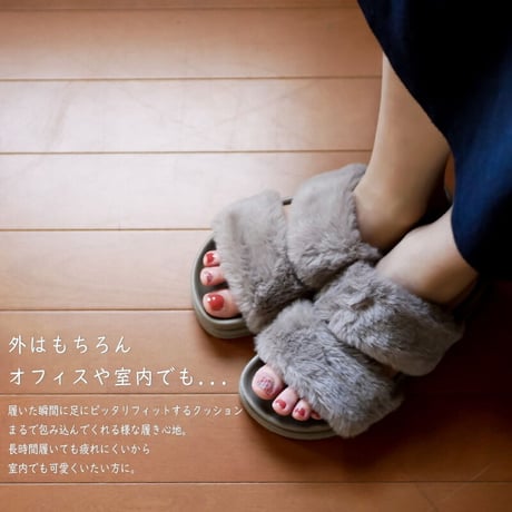 【2025年秋冬/再入荷】秋サンダル ミュール ダブルベルト カップインソール 室内 オフィス ワンマイル 3e