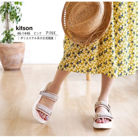 【2026年春夏/再入荷】kitson キットソン スポーツサンダル バックベルト ビジュー厚底 軽量3e