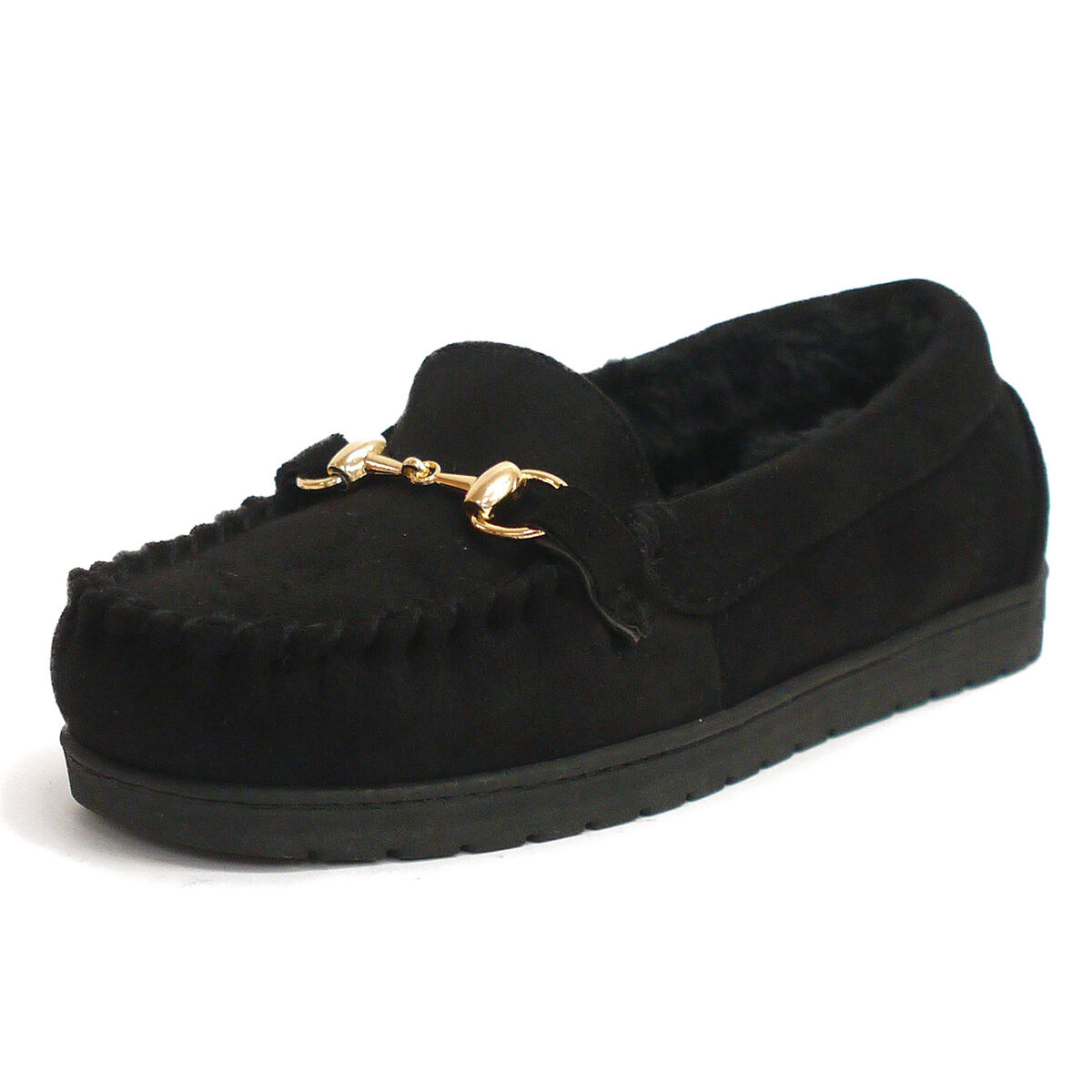 BEAMS モカシン　ファー　ムートン　スエード生地 かぶせファー☆スエードムートンモカシン [H529] - レディース