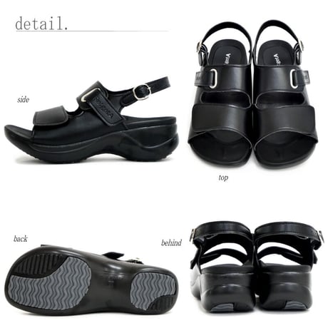 【2026年/再入荷】Re:getA リゲッタ サンダル レディース ローリング 日本製 黒 オフィス ストラップ 歩きやすい