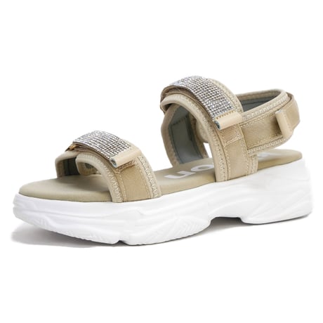 【2026年春夏/再入荷】kitson キットソン スポーツサンダル バックベルト ビジュー厚底 軽量3e
