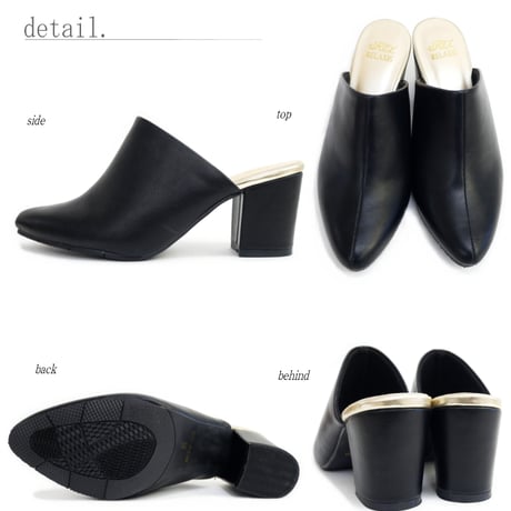 【2026年春/再入荷】ミュール 靴 レディース 歩きやすい かかとなし RELAXIS リラクシス パンプス チャンキー(太)ヒール アーモンドトゥ プレーン オフィス