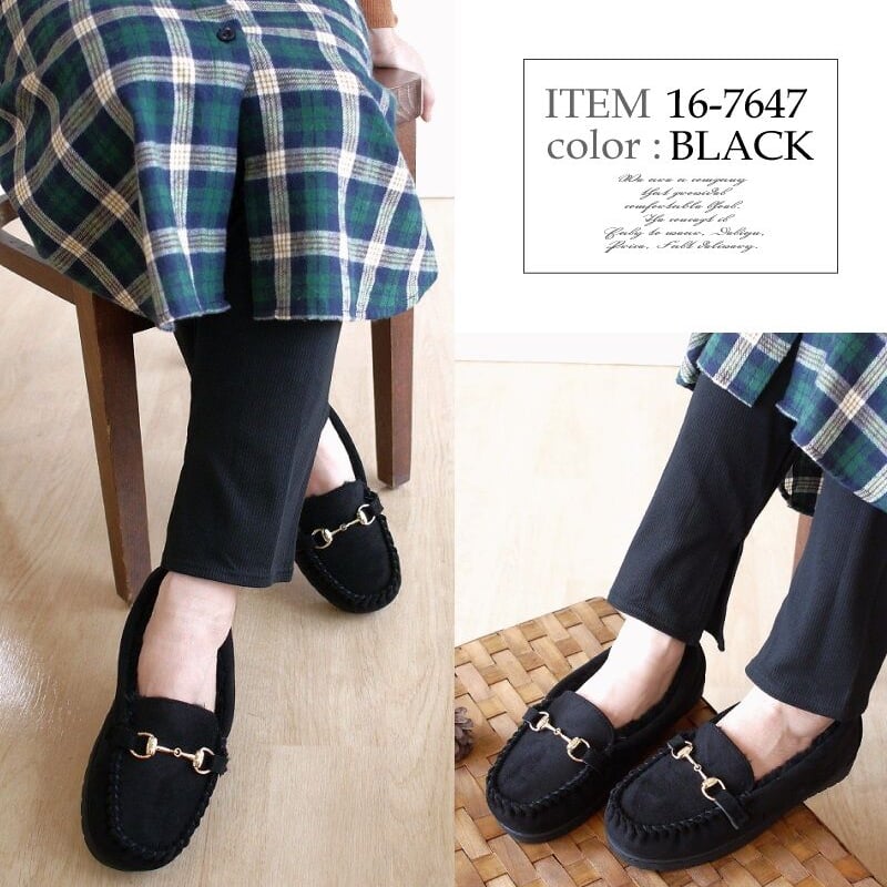 BEAMS モカシン　ファー　ムートン　スエード生地 かぶせファー☆スエードムートンモカシン [H529] - レディース