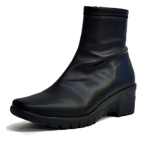 【2026年秋冬/再入荷】REFRESH WALK ショートブーツ エレガンス ストレッチ  防水 耐滑 抗菌 ウエッジ 3e