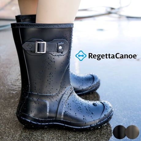 【2025年/再入荷】RegettaCanoe リゲッタ レインブーツ フラット ミドル丈 防水 耐水 撥水 3e