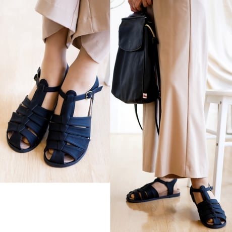 【2026年春夏/再入荷】PennyLane グルカサンダル フラット オープントゥ 編み込み 3e ストラップサンダル