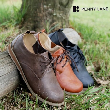 【2026年春/再入荷】PennyLane スリッポンシューズ レースアップ フラット 可愛い ナチュラル  3e 軽量