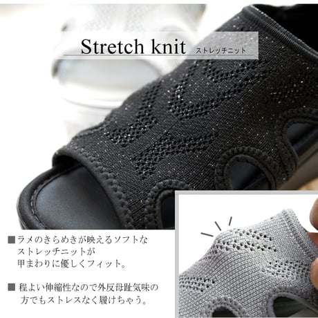 【2026年春夏/再入荷】PARTAM スポーツサンダル 靴 軽量 エアソール 3e ストレッチニット 3e